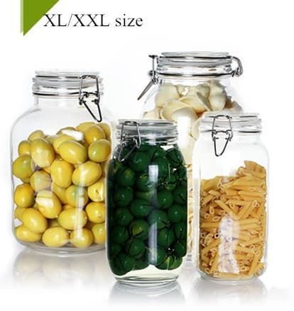 Clip lid glass kimchi storage canister
